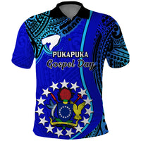 Personalised 8 December Pukapuka Island Gospel Day Polo Shirt Cook Islands Tribal Pattern - Wonder Print Shop