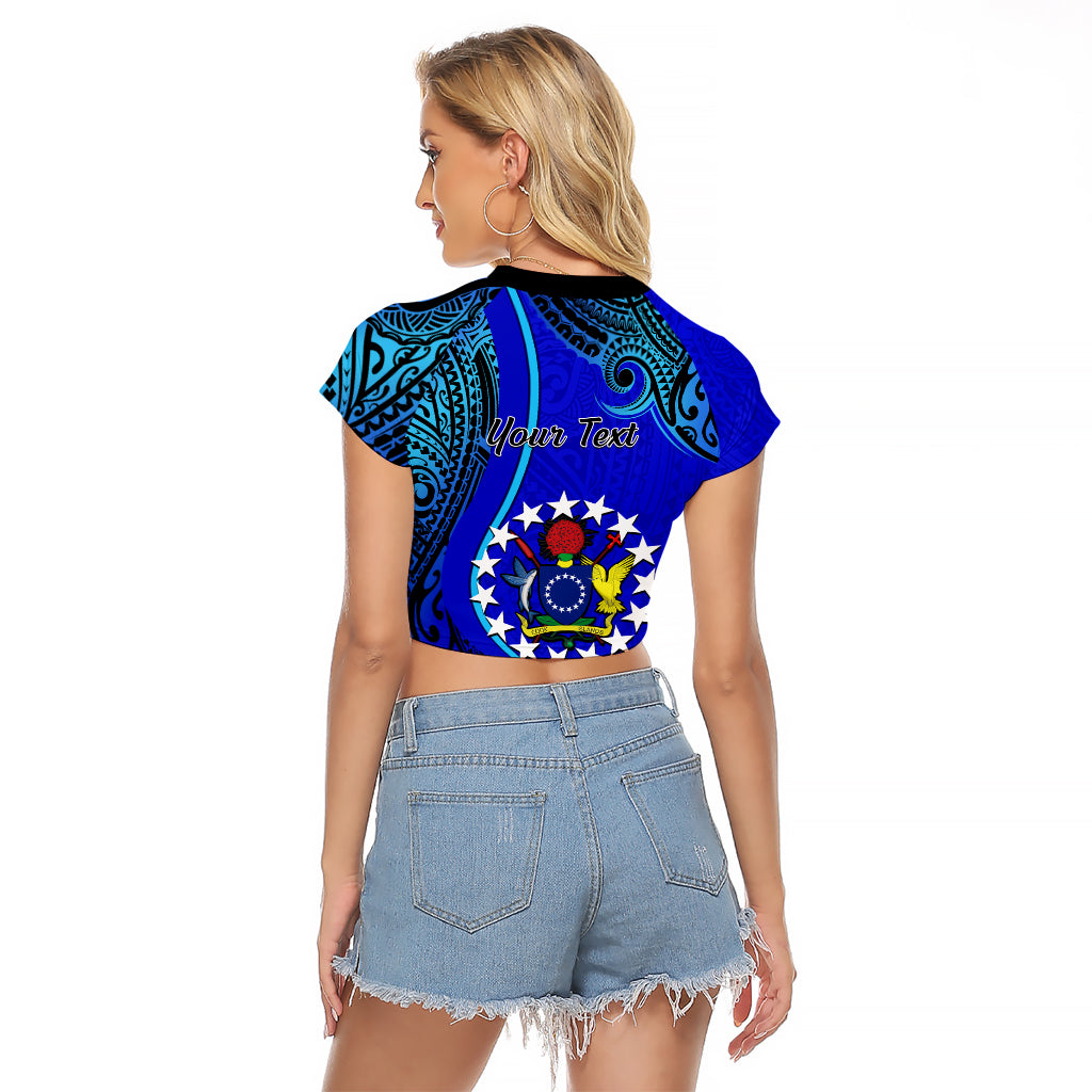 Personalised 8 December Pukapuka Island Gospel Day Raglan Cropped T Shirt Cook Islands Tribal Pattern - Wonder Print Shop