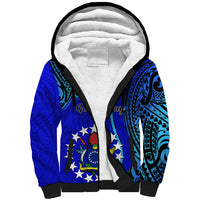Personalised 8 December Pukapuka Island Gospel Day Sherpa Hoodie Cook Islands Tribal Pattern - Wonder Print Shop