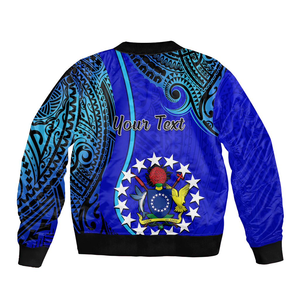 Personalised 8 December Pukapuka Island Gospel Day Sleeve Zip Bomber Jacket Cook Islands Tribal Pattern - Wonder Print Shop