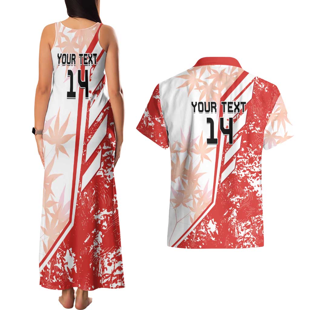 Custom Canada Soccer Couples Matching Tank Maxi Dress and Hawaiian Shirt Les Rouges Sporty Style - Wonder Print Shop