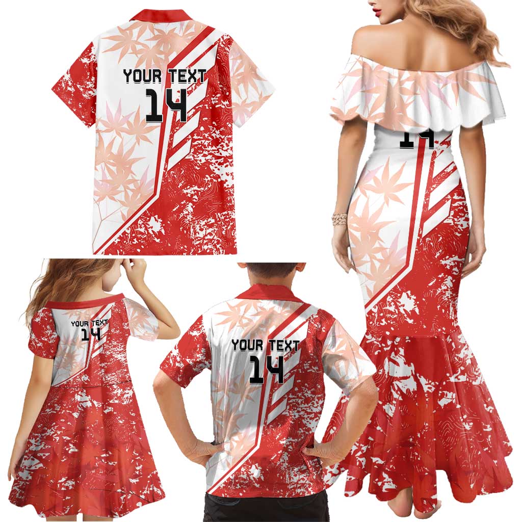 Custom Canada Soccer Family Matching Mermaid Dress and Hawaiian Shirt Les Rouges Sporty Style - Wonder Print Shop