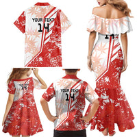 Custom Canada Soccer Family Matching Mermaid Dress and Hawaiian Shirt Les Rouges Sporty Style - Wonder Print Shop