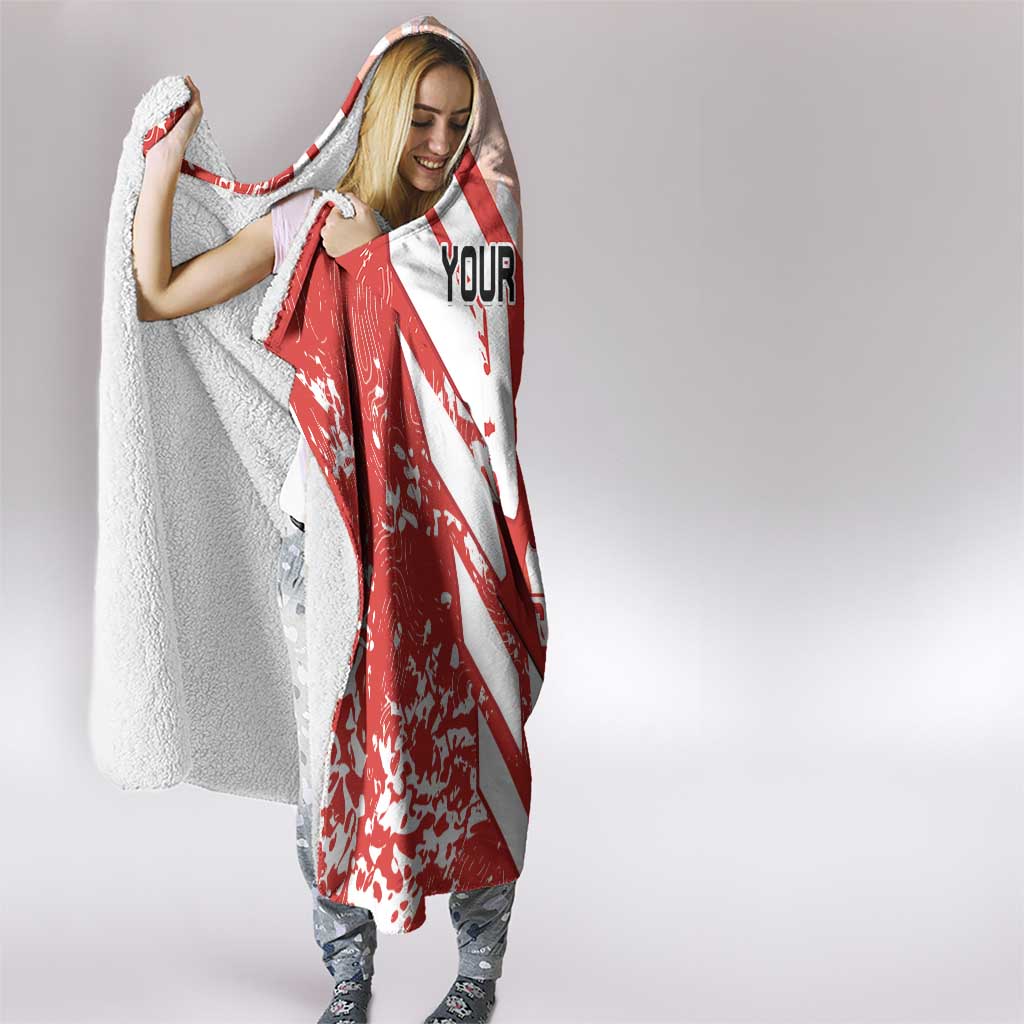 Custom Canada Soccer Hooded Blanket Les Rouges Sporty Style