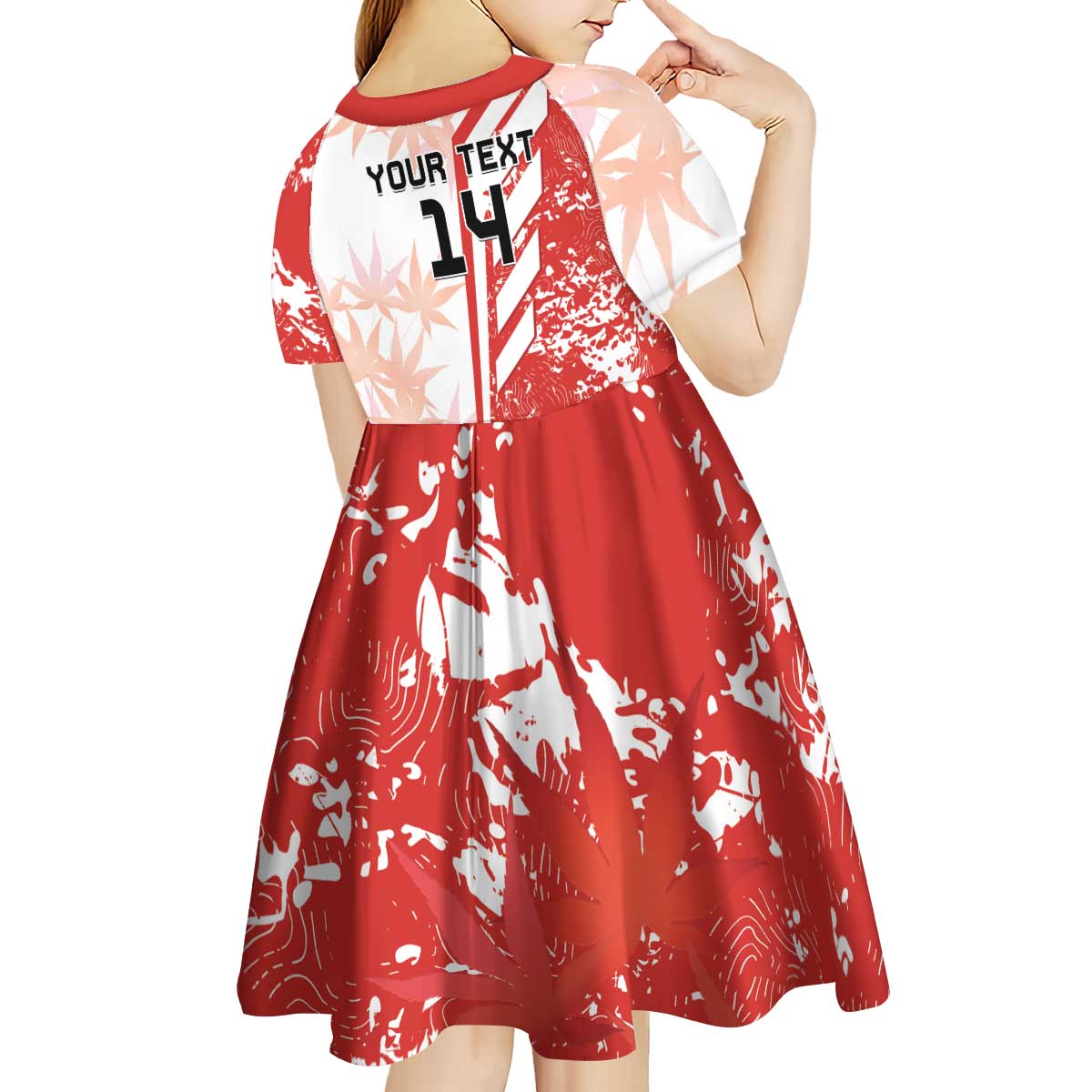 Custom Canada Soccer Kid Short Sleeve Dress Les Rouges Sporty Style - Wonder Print Shop