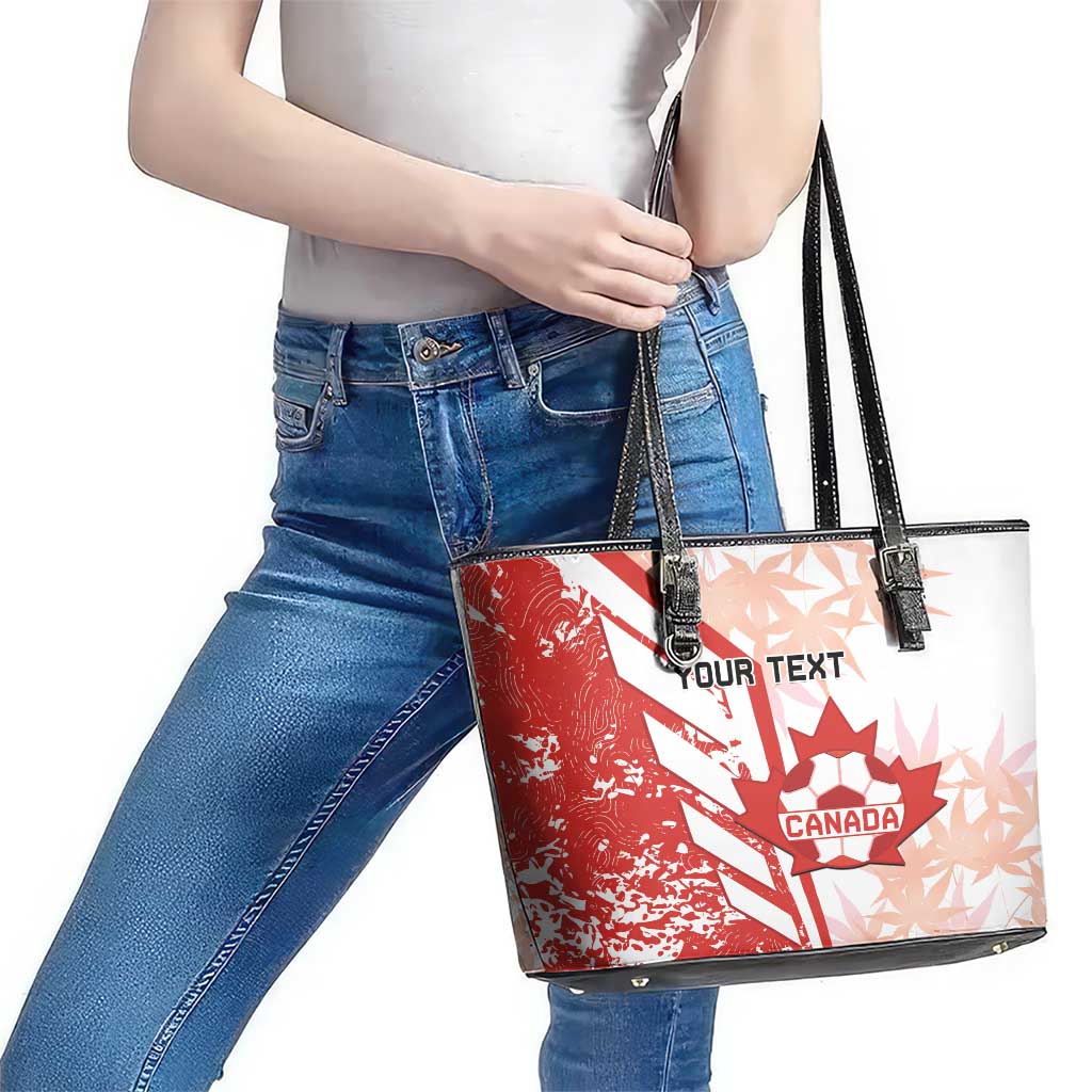 Custom Canada Soccer Leather Tote Bag Les Rouges Sporty Style - Wonder Print Shop