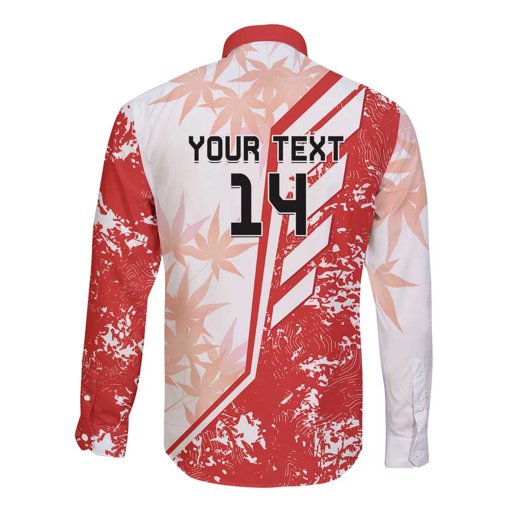 Custom Canada Soccer Long Sleeve Button Shirt Les Rouges Sporty Style - Wonder Print Shop