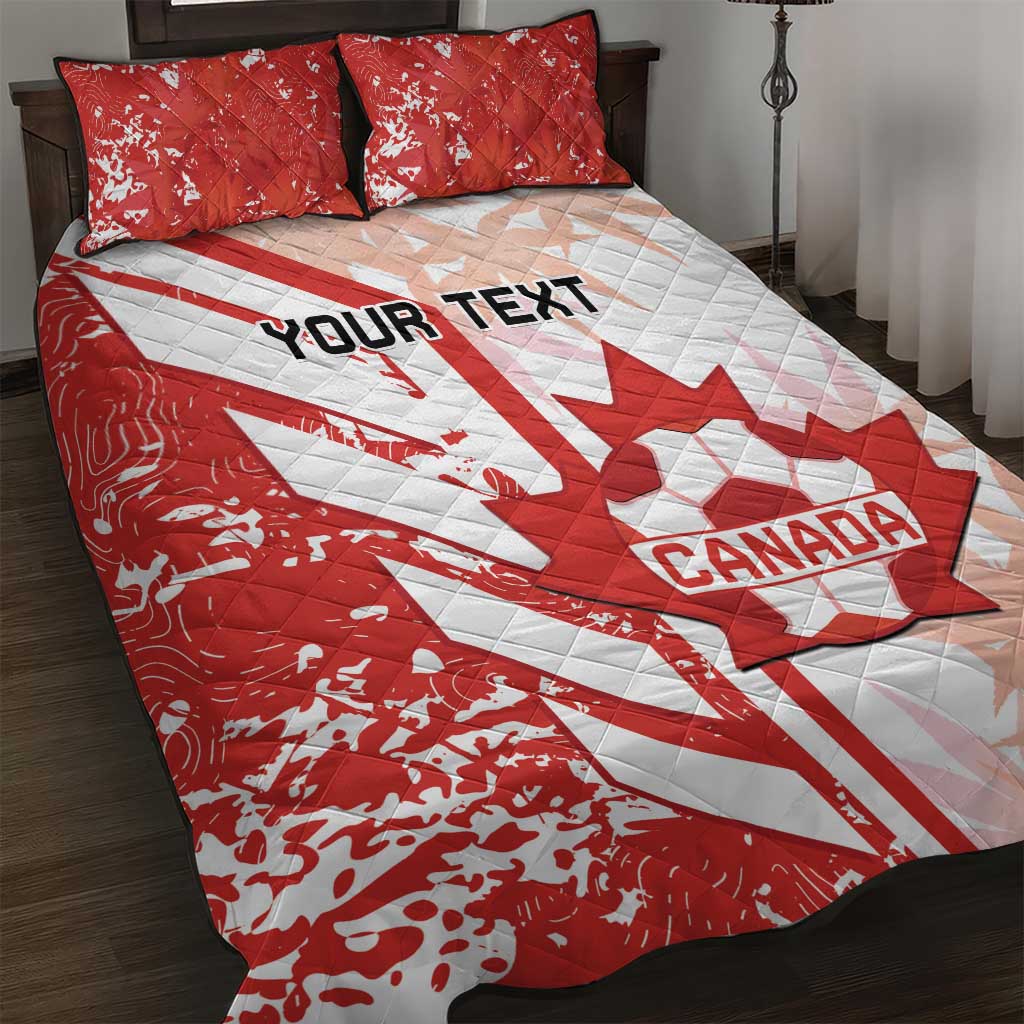 Custom Canada Soccer Quilt Bed Set Les Rouges Sporty Style - Wonder Print Shop