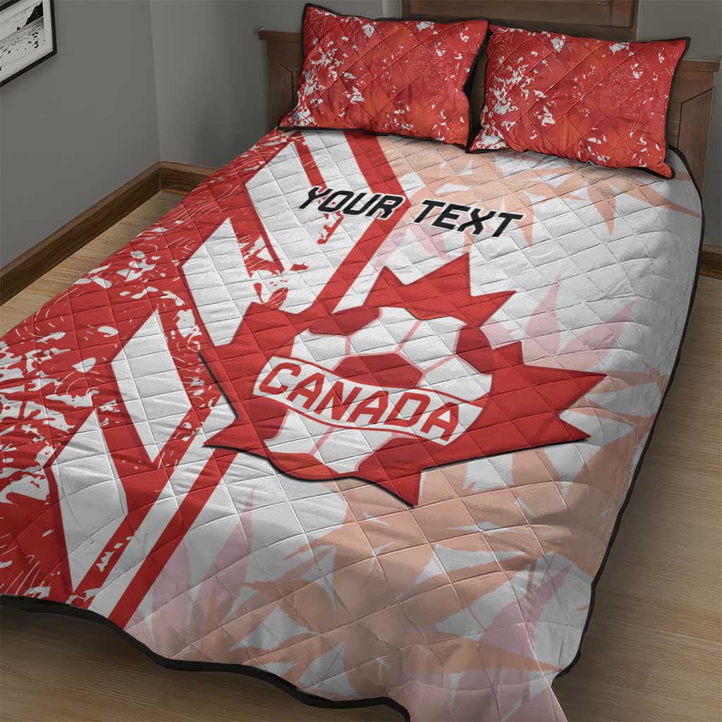 Custom Canada Soccer Quilt Bed Set Les Rouges Sporty Style - Wonder Print Shop