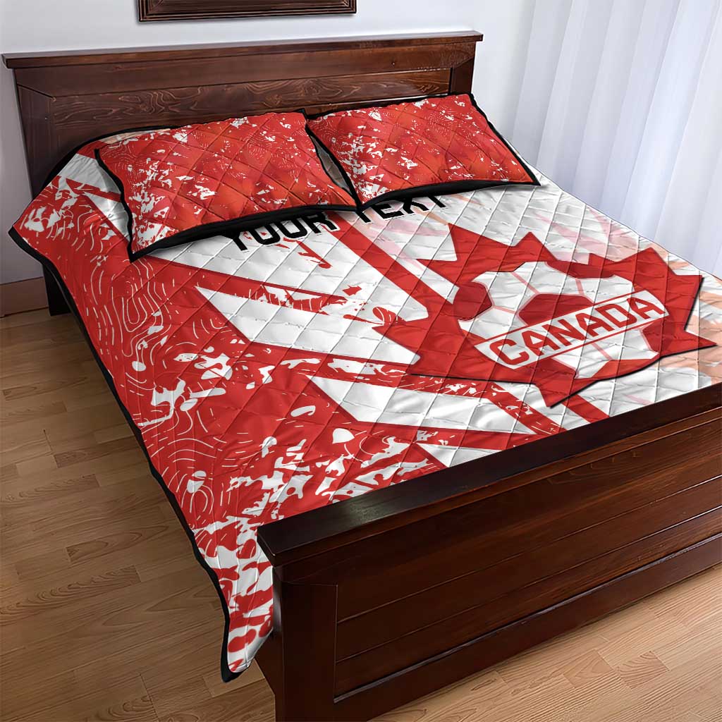 Custom Canada Soccer Quilt Bed Set Les Rouges Sporty Style - Wonder Print Shop