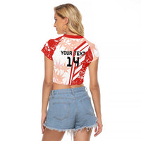 Custom Canada Soccer Raglan Cropped T Shirt Les Rouges Sporty Style - Wonder Print Shop