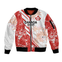 Custom Canada Soccer Sleeve Zip Bomber Jacket Les Rouges Sporty Style - Wonder Print Shop