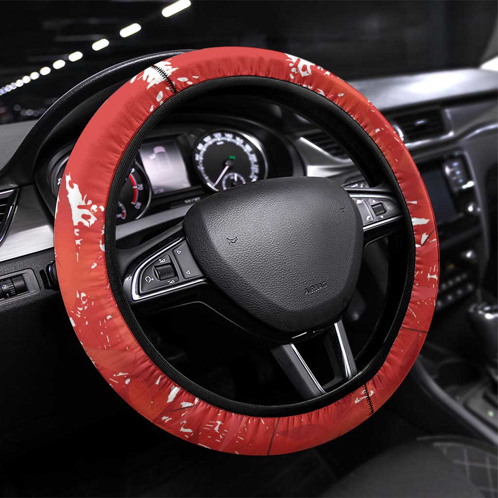 Canada Soccer Steering Wheel Cover Les Rouges Sporty Style - Wonder Print Shop