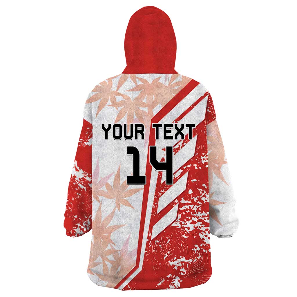 Custom Canada Soccer Wearable Blanket Hoodie Les Rouges Sporty Style - Wonder Print Shop