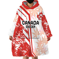 Custom Canada Soccer Wearable Blanket Hoodie Les Rouges Sporty Style - Wonder Print Shop