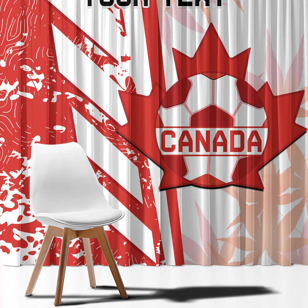 Custom Canada Soccer Window Curtain Les Rouges Sporty Style - Wonder Print Shop
