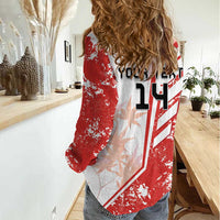 Custom Canada Soccer Women Casual Shirt Les Rouges Sporty Style - Wonder Print Shop