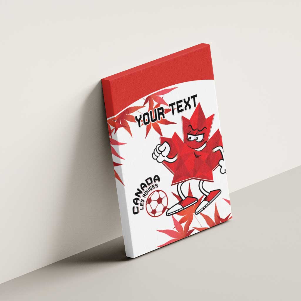 Custom Canada Soccer Canvas Wall Art Les Rouges Cute Maple Leaf Mascot - Wonder Print Shop