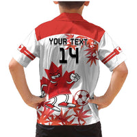Custom Canada Soccer Family Matching Mermaid Dress and Hawaiian Shirt Les Rouges Cute Maple Leaf Mascot - Wonder Print Shop