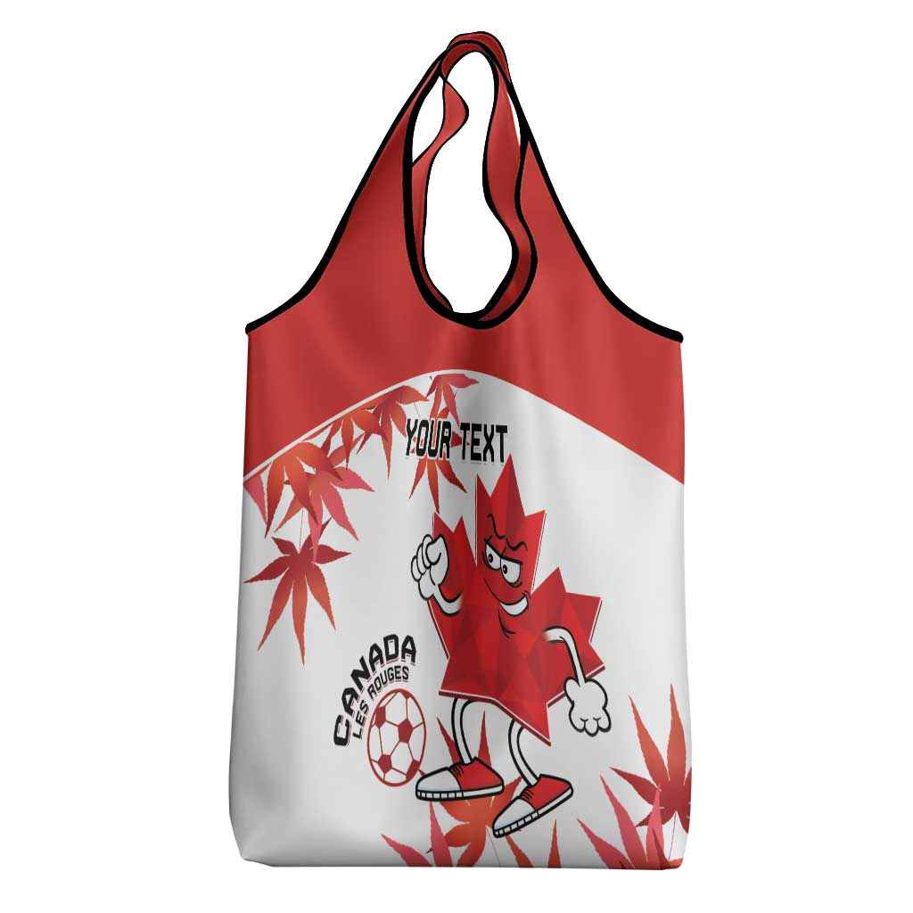 Custom Canada Soccer Grocery Bag Les Rouges Cute Maple Leaf Mascot