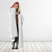 Custom Canada Soccer Hooded Blanket Les Rouges Cute Maple Leaf Mascot