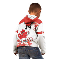 Custom Canada Soccer Kid Hoodie Les Rouges Cute Maple Leaf Mascot - Wonder Print Shop