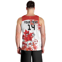 Custom Canada Soccer Men Tank Top Les Rouges Cute Maple Leaf Mascot - Wonder Print Shop