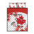 Custom Canada Soccer Quilt Bed Set Les Rouges Cute Maple Leaf Mascot - Wonder Print Shop