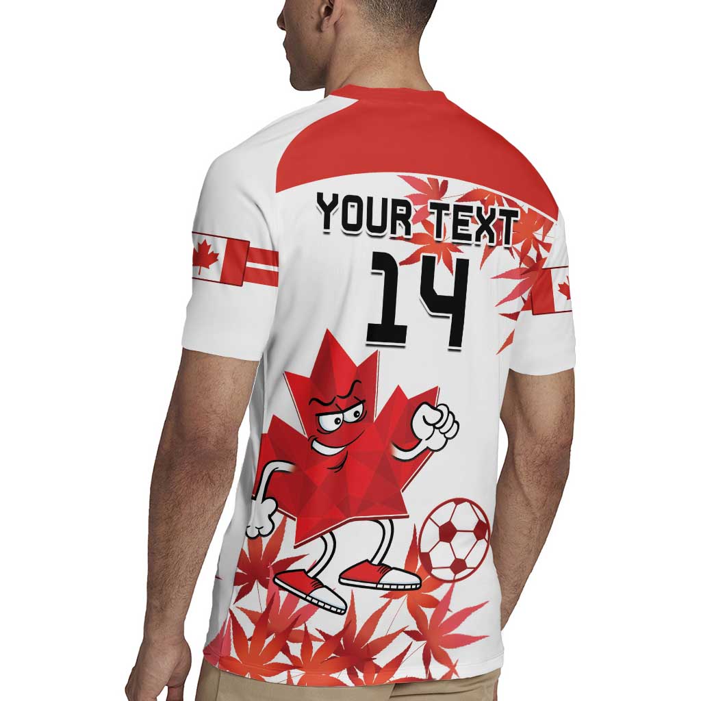 Custom Canada Soccer Rugby Jersey Les Rouges Cute Maple Leaf Mascot - Wonder Print Shop