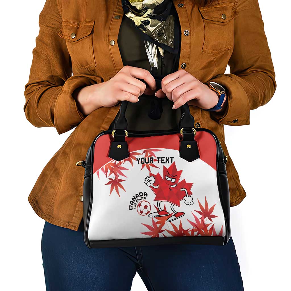 Custom Canada Soccer Shoulder Handbag Les Rouges Cute Maple Leaf Mascot