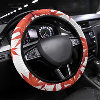 Canada Soccer Steering Wheel Cover Les Rouges Cute Maple Leaf Mascot - Wonder Print Shop