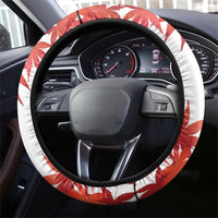 Canada Soccer Steering Wheel Cover Les Rouges Cute Maple Leaf Mascot - Wonder Print Shop