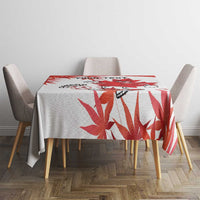 Custom Canada Soccer Tablecloth Les Rouges Cute Maple Leaf Mascot - Wonder Print Shop