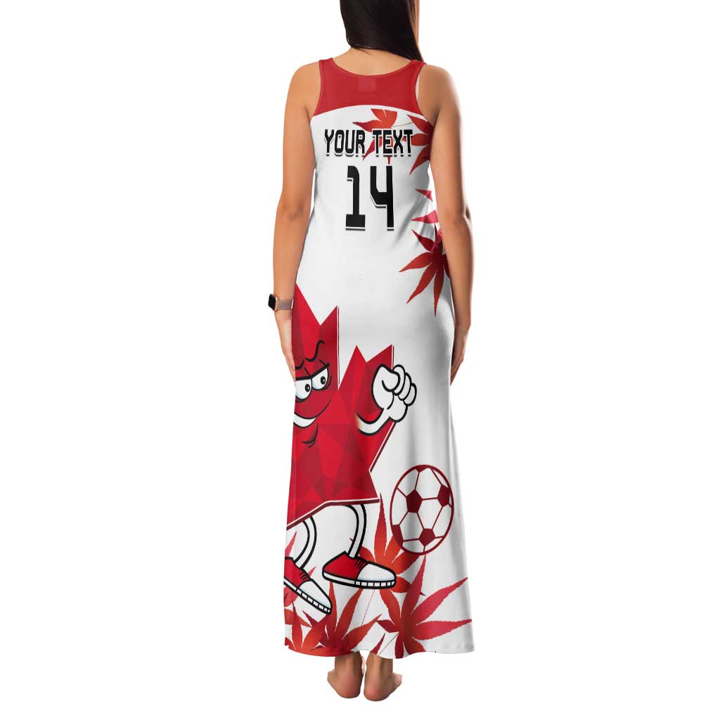 Custom Canada Soccer Tank Maxi Dress Les Rouges Cute Maple Leaf Mascot - Wonder Print Shop