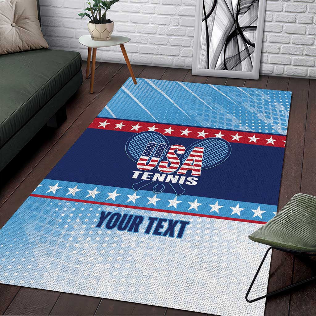 Custom United States Tennis Area Rug 2025 Go USA - Wonder Print Shop