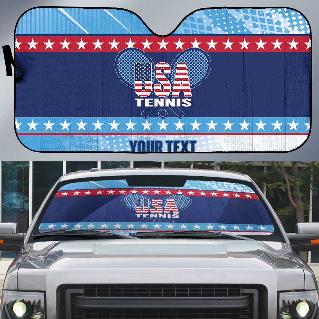 Custom United States Tennis Auto Sun Shade 2025 Go USA - Wonder Print Shop