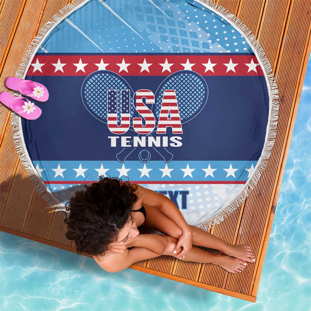 Custom United States Tennis Beach Blanket 2025 Go USA - Wonder Print Shop