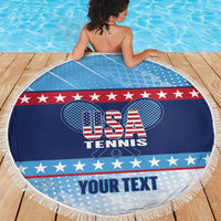 Custom United States Tennis Beach Blanket 2025 Go USA - Wonder Print Shop