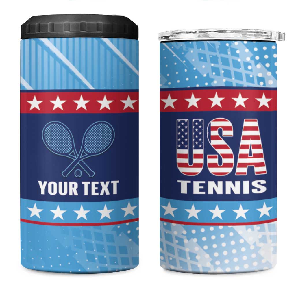 Custom United States Tennis 4 in 1 Can Cooler Tumbler 2025 Go USA - Wonder Print Shop