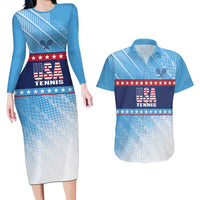 Custom United States Tennis Couples Matching Long Sleeve Bodycon Dress and Hawaiian Shirt 2025 Go USA - Wonder Print Shop