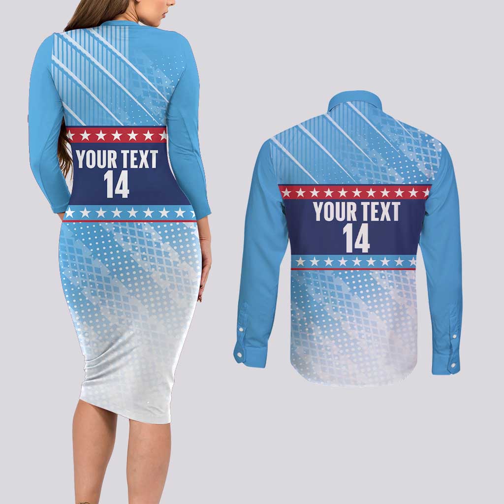 Custom United States Tennis Couples Matching Long Sleeve Bodycon Dress and Long Sleeve Button Shirt 2025 Go USA - Wonder Print Shop