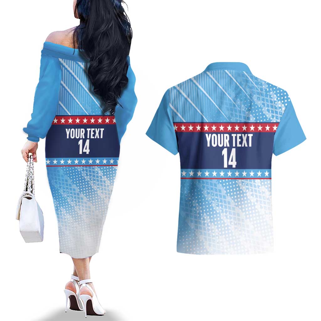 Custom United States Tennis Couples Matching Off The Shoulder Long Sleeve Dress and Hawaiian Shirt 2025 Go USA - Wonder Print Shop