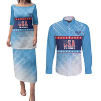 Custom United States Tennis Couples Matching Puletasi and Long Sleeve Button Shirt 2025 Go USA - Wonder Print Shop