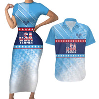 Custom United States Tennis Couples Matching Short Sleeve Bodycon Dress and Hawaiian Shirt 2025 Go USA - Wonder Print Shop