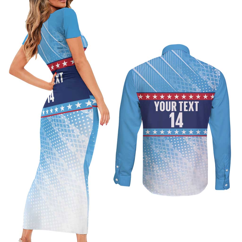 Custom United States Tennis Couples Matching Short Sleeve Bodycon Dress and Long Sleeve Button Shirt 2025 Go USA - Wonder Print Shop