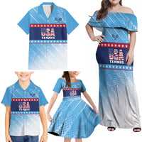 Custom United States Tennis Family Matching Off Shoulder Maxi Dress and Hawaiian Shirt 2025 Go USA - Wonder Print Shop