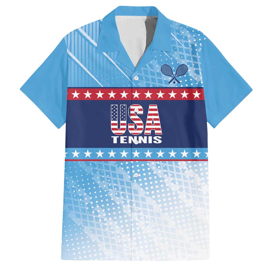Custom United States Tennis Family Matching Off Shoulder Maxi Dress and Hawaiian Shirt 2025 Go USA - Wonder Print Shop