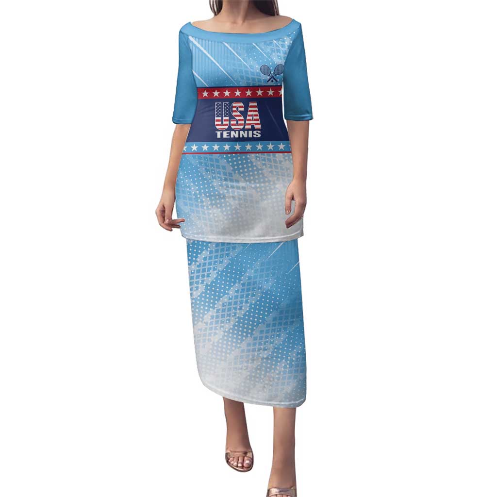 Custom United States Tennis Family Matching Puletasi and Hawaiian Shirt 2025 Go USA - Wonder Print Shop