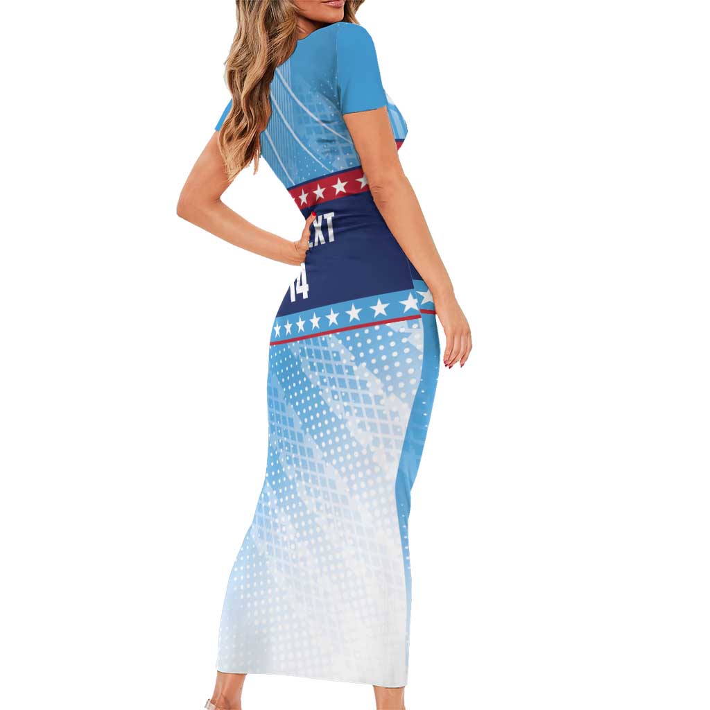 Custom United States Tennis Family Matching Short Sleeve Bodycon Dress and Hawaiian Shirt 2025 Go USA - Wonder Print Shop