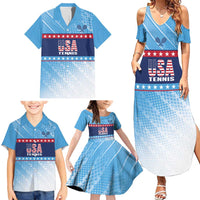 Custom United States Tennis Family Matching Summer Maxi Dress and Hawaiian Shirt 2025 Go USA - Wonder Print Shop